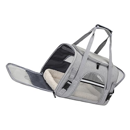 BESPORTBLE Haustiertasche Teppichtasche Kleiner Haustierträger Tragbare Transportbox Für Haustiere Rucksack Für Haustier Hundeträger Reisetragetasche Für Haustiere Hamster Oxford-Stoff Grey von BESPORTBLE