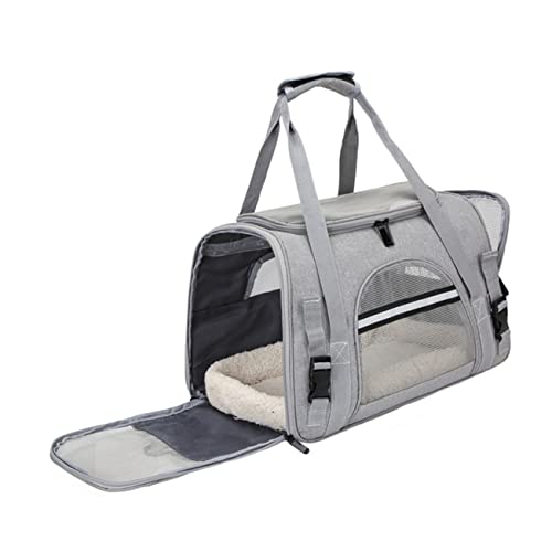 BESPORTBLE Haustiertasche großer Haustierrucksack Tragetasche Katzentasche Kleiner Haustierträger pet Backpack Hunde Reisetasche Welpenhandtasche Reisetasche für Katzen Oxford-Stoff Grey von BESPORTBLE