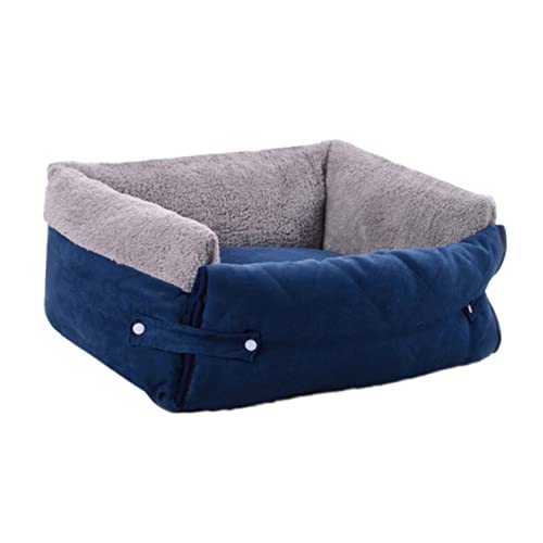 BESPORTBLE Hundehütte hundebetten haustierbett Hunde Couch dogbed Quadratisches Schlafsofa für Hunde Wasserdichtes Hundebett Multifunktionaler Clamshell-Schlafsofa für Hunde Blue von BESPORTBLE