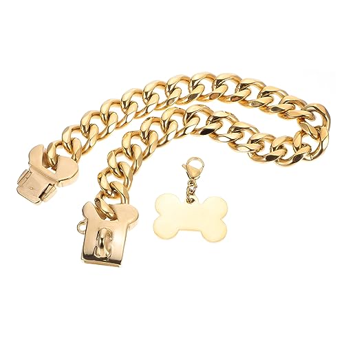 BESPORTBLE Hundeleine Welpenmarke Welpenkette Kettenhalskette Für Kragen Für Hunde Hundekette Selber Machen Kleines Hundezubehör Entzückendes Hundehalsband Rassen Stahl Golden von BESPORTBLE