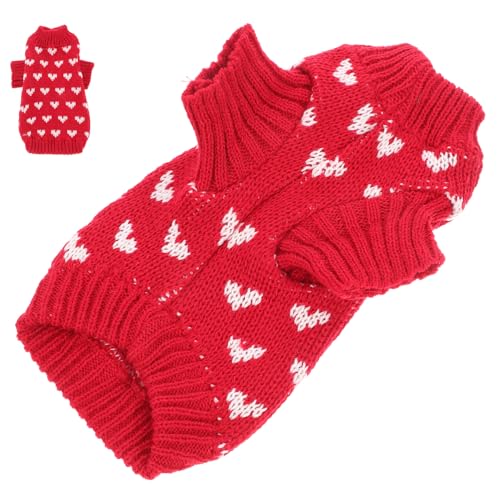 BESPORTBLE Hundepullover hundepulli warm Hunde Pullover gestrickte Haustierkleidung Sphynx-Katzenkleidung Muskelshirt Hundekleidung thermischer Welpenmantel Heimtierbedarf draussen Weste rot von BESPORTBLE