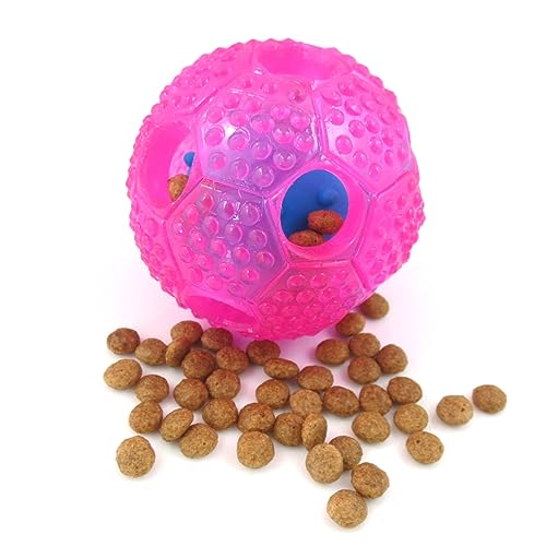 BESPORTBLE Interaktiver Futterball Für Hunde Robustes Kauspielzeug Aus Naturgummi Pink Leckerlis Spender Für Spielerisches Fressen Ideal Für Kleine Bis Mittelgroße Hunde Zahnpflege von BESPORTBLE