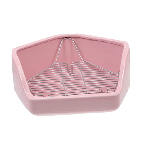 BESPORTBLE Kaninchentoilette kleine Toilette Hasen-Katzentoilette Kaninchen Töpfchen Kaninchenstreu Hamster klo kaninchenklo Haustier Häschen Toilette Kaninchen benutzen Toilette Keramik Rosa von BESPORTBLE