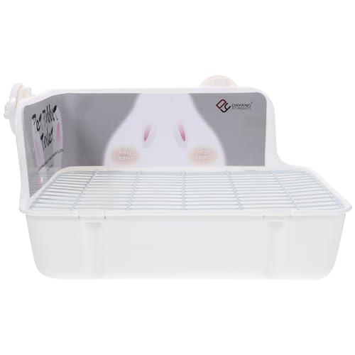 BESPORTBLE Kasten Hamster Toilette Käfigauskleidung Stall Sitz Hasen Plüsch Welpe Versteck Unterlage Heu Vlies Katzentoilette Bunny-Trainer-Toilette Futterspender Liner Weiß Plastik von BESPORTBLE