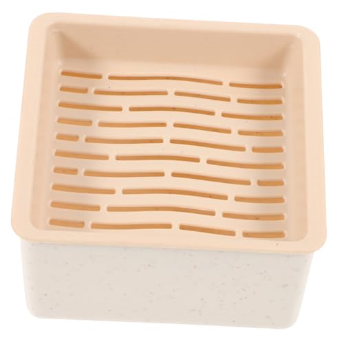 BESPORTBLE Kasten Katzengrasbox Haustier Katzennäpfe Katzenfutterbeutel Gehäuse Spender Klumpende Katzenstreu Praktischer Pflanzkübel Für Katzengras Katze Pflanzentopf Plastik Beige von BESPORTBLE