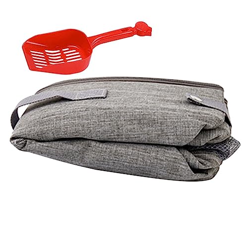 BESPORTBLE Kasten Zusammenklappbare Katzentoilette Spülbar Automatisch Katzentransporter Faltbar Käfig Katzenfutter Bausatz Futterspender Gießen Liner Scoop Light Grey Oxford-Stoff von BESPORTBLE