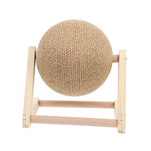 Katze Fangball Sisal-Katzenbaum Katze kratzt kleines Haustier interaktives katzenspielzeug Interactive cat Toy Kugelförmiges Kratzspielzeug für Katzen Kätzchen Spielzeug Holz Khaki BESPORTBLE von BESPORTBLE