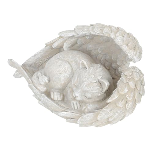 BESPORTBLE Katzen-Gedenkgeschenke Haustier-Denkmal Gedenksteine ​​für Haustiere Tier-Tribut-Statue grabstein für Katzen katzenangel Engel-Katze-Ornament tierstatut Ornament Harz Light Grey von BESPORTBLE