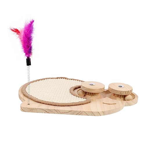 BESPORTBLE Katzenkratzbaum Aus Sisal Katzenkratzer Katze Sisalbrett Kratzbaum Cat-Plattenspieler-trackball Kätzchenspielzeug Kätzchen Kratzspielzeug Sisalkratzer Für Katzen Holz von BESPORTBLE