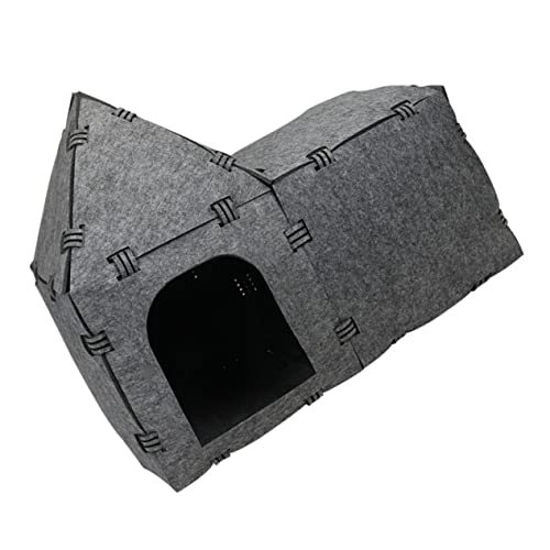 BESPORTBLE Katzennest Katze gemütliches Kätzchen Haustier-Fenster Bildungsspielzeug Tür katzenzelt cat Tent Katzenhöhle Kätzchen Tunnelhaus Tunnelröhre für Katzen Filzstoff Grey von BESPORTBLE