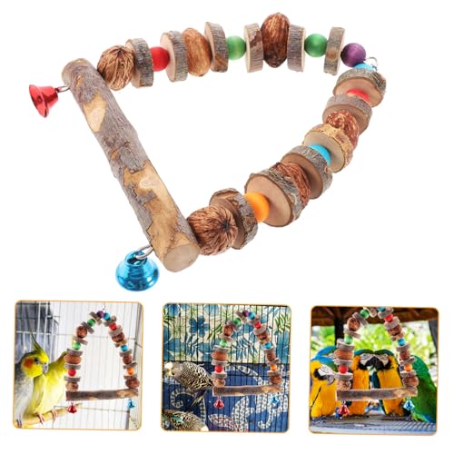 BESPORTBLE Kauspielzeug Für Vögel Hängendes Beißspielzeug Spielzeug Für Sittiche Vogelbissspielzeug Papageien Kauspielzeug Vogelzubehör Vogel Stehen Hölzern Pfingstrose Kegelschwanz von BESPORTBLE