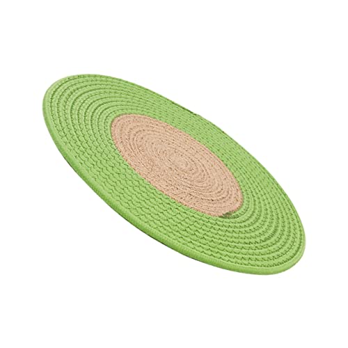 BESPORTBLE Klauen Schleifpad Gestrickte Matte Krallenschleifpad Für Haustiere Runde Teppiche Katze Kratzt Teppich Bodenmatte Für Katze Runder Katzenkratzer Gewebte Teppiche Katzenbedarf Green von BESPORTBLE