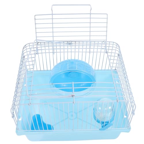 BESPORTBLE Kleintierbedarf hamsterkäfig Hamster Spielzeug Hamsterhaus Hamster cage Hamster käfig Tragbarer Vogelkäfig Hamsterfutter Kleintiertransporter Chinchilla-Käfig Haustierkäfig Blue von BESPORTBLE