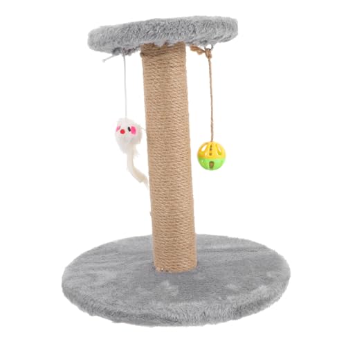 BESPORTBLE Kratzbaum Für Katzen Aus Sisal Kleiner Katzenkratzbaum Katzenklauenbaum Kletterturm Für Katzen Kratzer Kratzstange Für Katzen Kratzbäume Für Wohnungskatzen Beiträge Massivholz Grey von BESPORTBLE