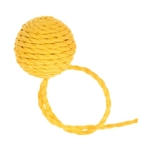 BESPORTBLE Kratzbaum-papierball Für Katzen Lautes Haustierspielzeug Katzenspielzeugball Sisalkugeln Crinkle-bälle Für Katzenspielzeug Kätzchenbälle Mit Glöckchen Katzenzubehör Yellow von BESPORTBLE