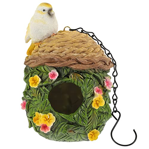 BESPORTBLE Outdoor-Vogelhaus-Ornament Praktisches Haustier-Vogel-Schlafnest warmes Nest für Vögel Vogelhaus Anhänger tierheim vogelhäuser für draußen Vogelnest aus Kunstharz Vogelbrutnest von BESPORTBLE