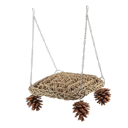 BESPORTBLE Papagei Hängematte Holzspielzeug Papageienhängematte Spielset aus Holz Vogelspielzeug Käfig Papagei Spielzeug bissfeste Vogelhängematte der Vogel Zubehör Schlafkissen Strohseil von BESPORTBLE