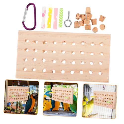 BESPORTBLE Papagei Kauspielzeug Hängendes Papageienspielzeug Vogelspielzeug zum vogelspielzeug nymphensittich Parrot Toys Spielzeuge Spielset aus Holz Papagei hängendes Kauspielzeug hölzern von BESPORTBLE