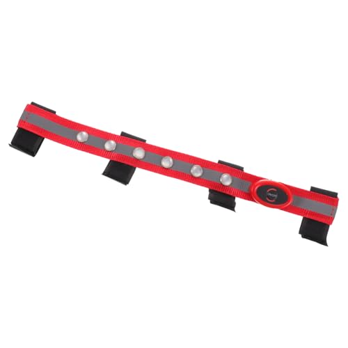 BESPORTBLE Pferd Stirnband Halfter Pferd Reitlicht Led-hundehalsband Trensenhalfter Scheinwerfer Brustplatte Pferdekopfbandstreifen Outdoor-zubehör Leuchtendes Hundehalsband Polyester Rot von BESPORTBLE