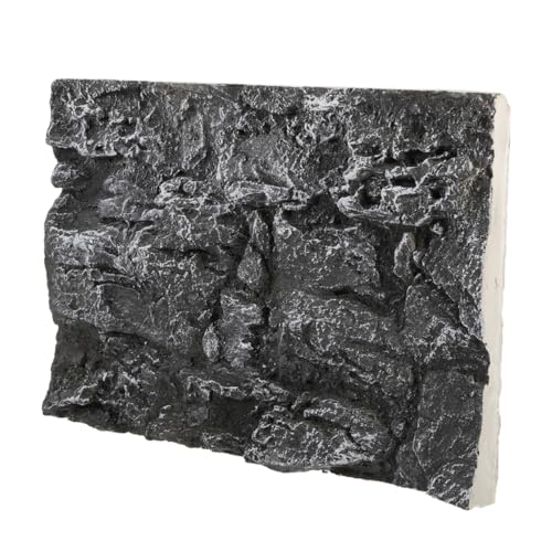 BESPORTBLE Reptilienkastenkulisse Aquarium 3D-Hintergrund 3D-Terrarium-Hintergrund Zubehör für Amphibienbecken 3D-Aquarium-Hintergrund Fisch-Aquarium- Aquarium Kulisse Pu Dark Grey von BESPORTBLE