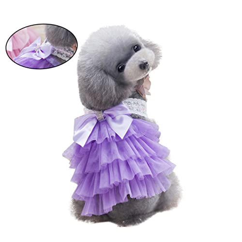 BESPORTBLE Rock Tutu-Kleid Für Haustiere Hundekostüme Für Große Hunde Hundekleid Spitzenkleid Für Hunde Hundebekleidung Für Kleine Hunde Hund Prinzessin Kleid Hundespielzeug Violett von BESPORTBLE