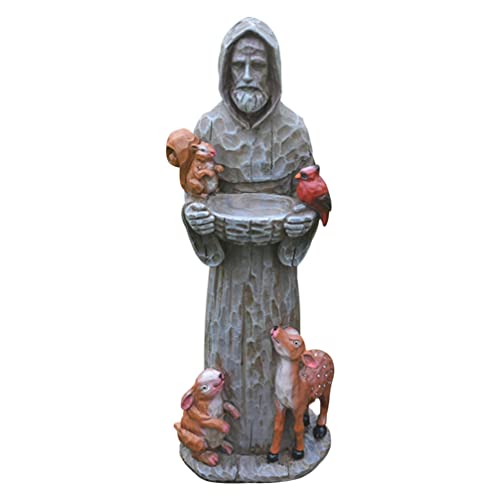 BESPORTBLE Statue des Heiligen Franziskus Von Assisi Vogelhäuschen Vogeltränke Statue Realistischer Segen Religiöser Garten Layout 11 79 cm Höhe von BESPORTBLE