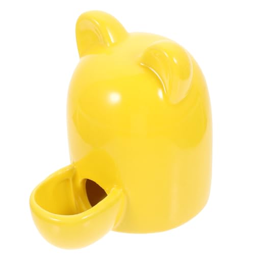 BESPORTBLE Trinkbrunnen Frettchen Wassernapf Futterhäuschen für Kaninchen Guinea-Schüssel Hamster wasserspender Hamster trinkflasche wasserflasche Hamsterfutter Geschirrhalter Keramik Yellow von BESPORTBLE