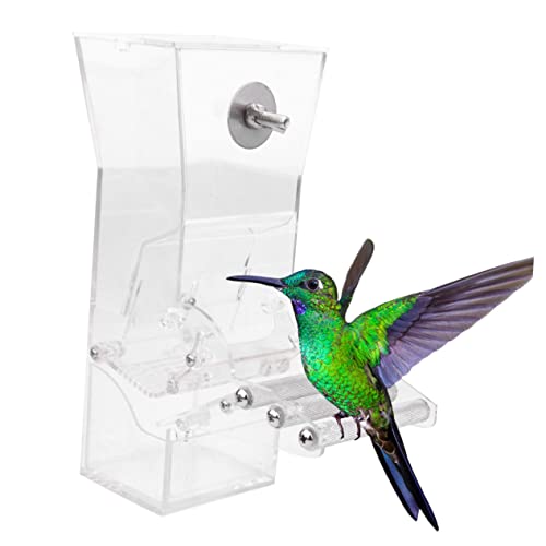 BESPORTBLE Vogelfütterer Apfel Pole Futterspender Automatisch Kleiderbügel Krähe Vögel Sittich-Futter Vogelfutterhaus Für Käfig Stangen Kein Vogelhäuschen Kolibri Transparent Acryl von BESPORTBLE