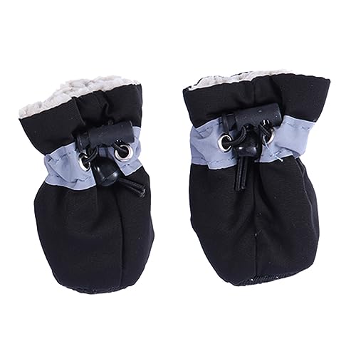 BESPORTBLE Warme Hundeschuhe Welpensocken Wasserschuhe Für Hunde Warme Haustierschuhe Hundestiefel Für Kaltes Wetter Wanderstiefel Für Welpen Hundepfotenärmel Winterschuhe Für Welpen Black von BESPORTBLE