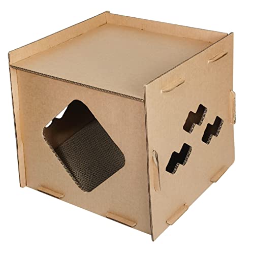 BESPORTBLE Wellpappe-Kratzbaum für Katzen Katzenbett aus Pappe Katzenkratzhütte Katzenhäuser für draußen Deckenventilator katzenmöbel cat Furniture Karton Katzenkratzer aus Pappe Wellpapier von BESPORTBLE