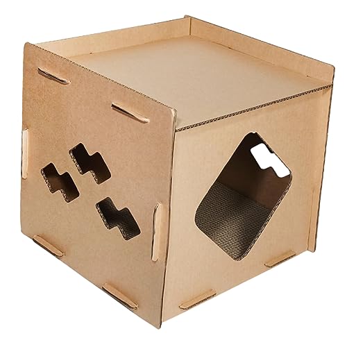 BESPORTBLE Wellpappe-Kratzbaum für Katzen Katzenliege Katzenversteckbett Katze kratzt Kätzchenversteck katzenmöbel cat Furniture doppeltes Katzenbett Katzenkratzer aus Pappe Wellpapier von BESPORTBLE