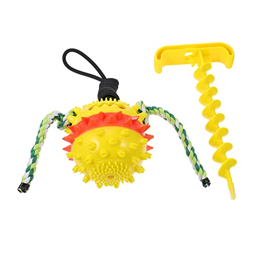 BESPORTBLE Zähne ziehen Ball Dog chew Toy hundekauspielzeuge quietschende Bälle für Hunde Hundespiel quietschender Hund Interaktiver Hund zahnspielzeug für welpen Plastik Yellow von BESPORTBLE