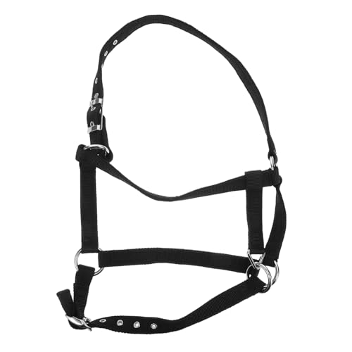 BESPORTBLE Zubehör für die Reitausbildung Sportschlingen Mini-Helme Gürtelzaum verstellbare Schlingen Besenkopfadapter pferdegeschirr reitzubehör Schafhalter abreißbares Halfter Nylon Black von BESPORTBLE