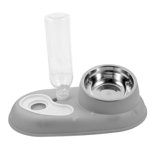 BESPORTBLE futterkörbe pet Feeder Haustiertrinkbrunnen dogbowl cat Bowl Automatischer Katzenfutterautomat Katzennäpfe Automatischer Futterspender Futterautomat für Haustiere Edelstahl Grey von BESPORTBLE