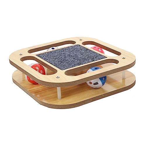 BESPORTBLE kratzbaum für Katzen Katzen-Plattenspieler Interaktives Katzenspielzeug Kätzchen Spielzeug katzenmöbel cat Furniture Kätzchen Plattenspieler Katzendrehscheibe aus Holz Planke von BESPORTBLE