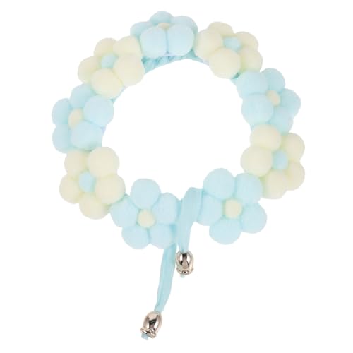 Haustierhalsband pom pom Dog Collars Katzen katzenhalsbänder Urlaubshalsbänder für Hunde gestricktes Katzenhalsband Blumen hundehalsband Haustier Garn Sky-Blue BESPORTBLE von BESPORTBLE