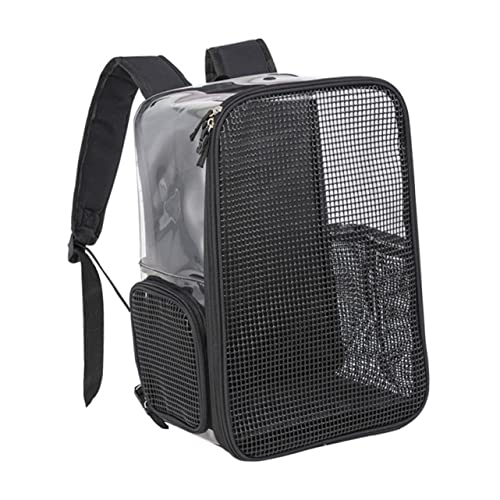 Rucksack Haustiertasche Cat-Schultertaschen Aus Mesh Schulterschutz Für Vögel Hundetasche Transportbox Für Haustiere Im Freien Reiseraumtaschen Mesh-rucksäcke Oxford-Stoff Black BESPORTBLE von BESPORTBLE