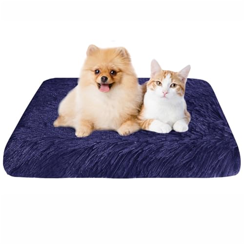 BESTORI Flauschiges Hundebett Hundekissen wasserdicht rutschfeste Haustierbett waschbar Hundematte plüsch weiche Polsterung für Hunde, Blau 03, 120 x 80 x 7 cm von BESTORI