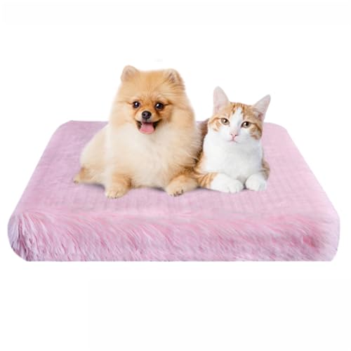 BESTORI Flauschiges Hundebett Hundekissen wasserdicht rutschfeste Haustierbett waschbar Hundematte plüsch weiche Polsterung für Hunde, Rosa 01, 120 x 80 x 7 cm von BESTORI