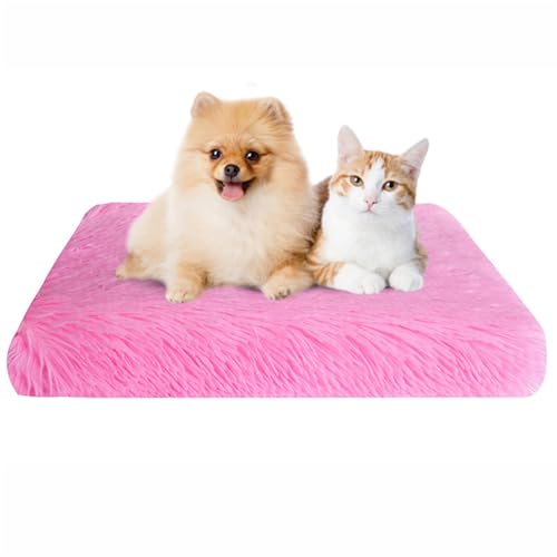 BESTORI Flauschiges Hundebett Hundekissen wasserdicht rutschfeste Haustierbett waschbar Hundematte plüsch weiche Polsterung für Hunde, Rosa 02, 100 x 60 x 7 cm von BESTORI