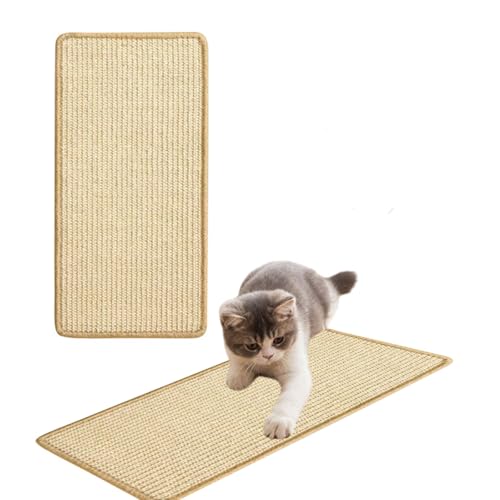 BESTORI Kratzmatte Katze Sisal Kratzpads Katzenkratzmatte für Sofa Möbel Tür Kratzschutz Katzenteppich Vorleger Katzenkratzbrett für Katzen, Beige 1, 25 x 50cm von BESTORI