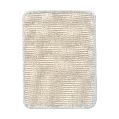 BESTORI Kratzmatte Katze Sisal Kratzteppich widerstandsfähig Fußmatte Klebefixierung Kratzpads für Katzen für Schützt Teppiche Sofa Wand, Weiß, 25x50cm von BESTORI