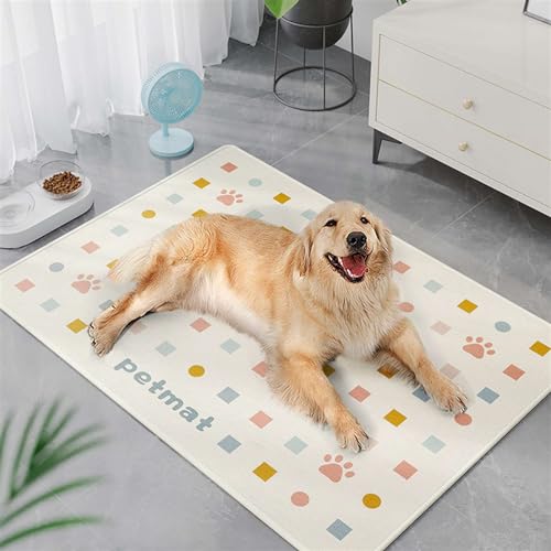 BESTORI Kühlmatte für Hunde Selbst Kühlende Hundematte Sommer Kühlkissen rutschfeste hundematte für zuhause unterwegs oder im Auto Beige, 65x90cm von BESTORI