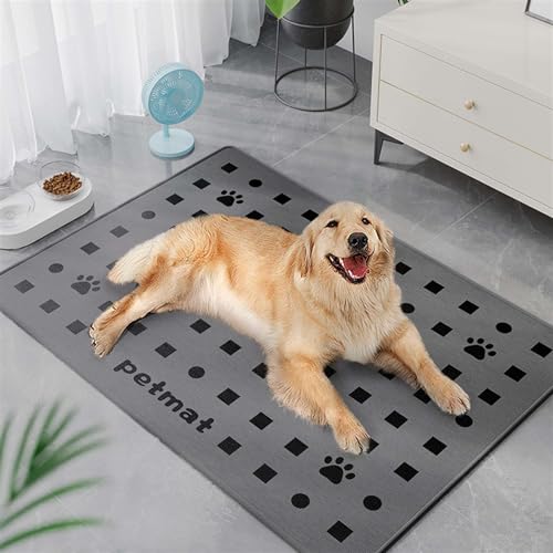 BESTORI Kühlmatte für Hunde Selbst Kühlende Hundematte Sommer Kühlkissen rutschfeste hundematte für zuhause unterwegs oder im Auto Dunkelgrau, 65x90cm von BESTORI