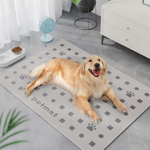 BESTORI Kühlmatte für Hunde Selbst Kühlende Hundematte Sommer Kühlkissen rutschfeste hundematte für zuhause unterwegs oder im Auto Grau, 65x90cm von BESTORI