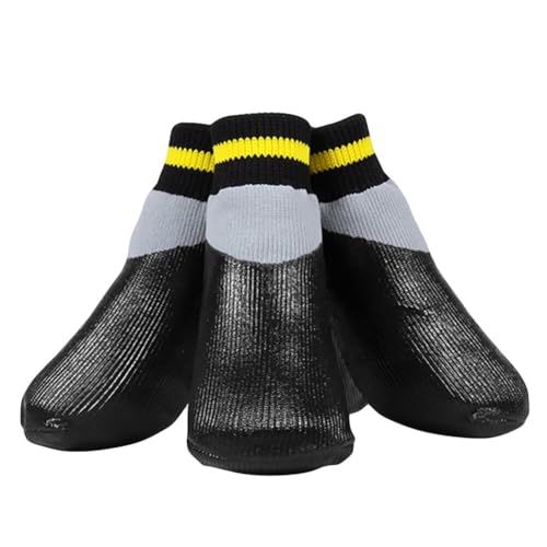 BESTYASH 1 Satz Winterschuhe Regen Schnee wasserdichte Stiefeletten Socken Gummi rutschfeste Schuhe Für Welpen Schuhwerk Größe 4 Schwarz von BESTYASH