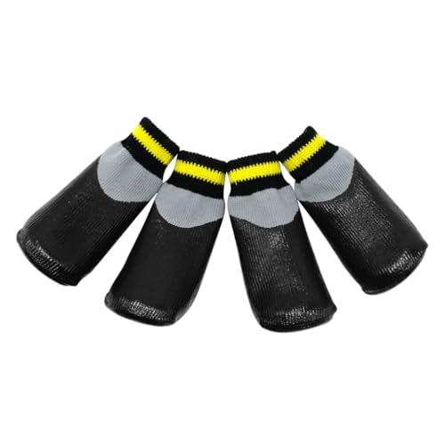 BESTYASH 1 Satz Winterschuhe Regen Schnee wasserdichte Stiefeletten Socken rutschfeste Gummischuhe Für Welpen Schuhgröße 5 Schwarz von BESTYASH