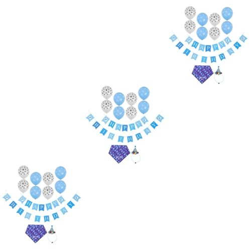 3 Sätze Haustier Geburtstagsdekoration Hund Hoodies Haustiere Welpe Hündchen Plüsch Pom Dekorationen Hüte Kostüm Haustierhut Verschleiß Zusammenklappbar Pfote Bogen Bausatz Stoff BESTonZON von BESTonZON