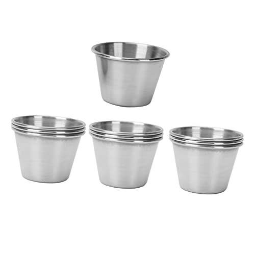 BESTonZON 10-Teiliges Soßenschüssel-Set Japanische Teller Japanische Snacks Mini-Gewürze Aluminiumbecher Dip-Schüsseln Set Aus Metall Mini-Auflaufförmchenbecher Mini-Saucenbecher von BESTonZON