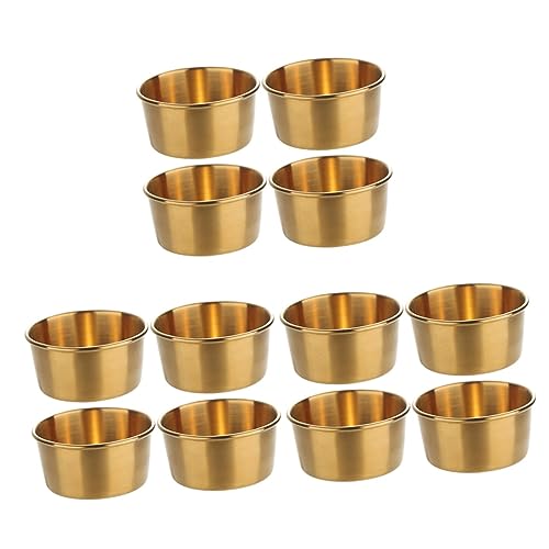 BESTonZON 12 STK Sauce Teller Dip Cups Sojasaucengericht Edelstahl Saucen-tauchbecher Vorspeisenauswahl Kleine Dippingb Eulen Dip-Sauce-Becher Rostfreier Stahl Sojasauce Gemüse Snack von BESTonZON